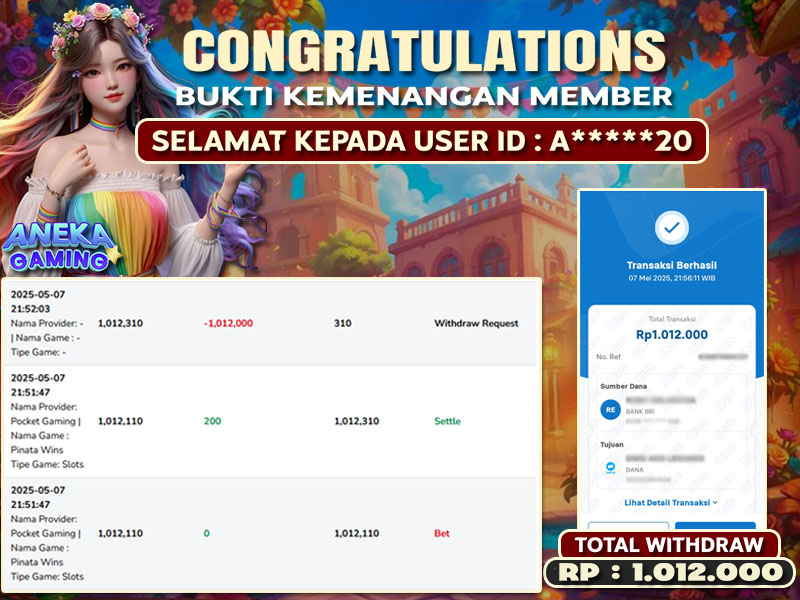 JACKPOT MAIN SLOT PINATA WINS 08 MEI 2025